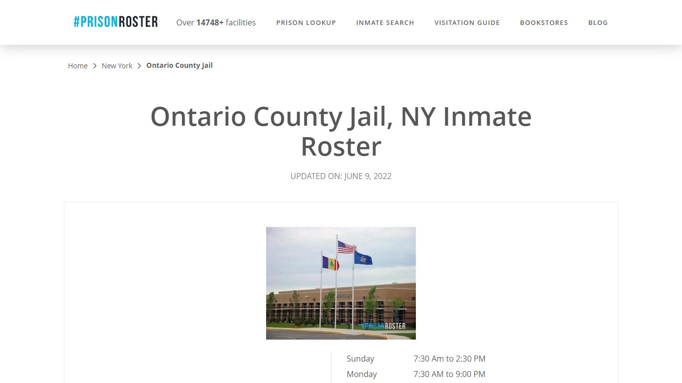 Ontario County Jail, NY Inmate Roster