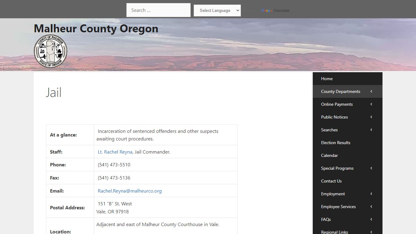 Jail – Malheur County Oregon
